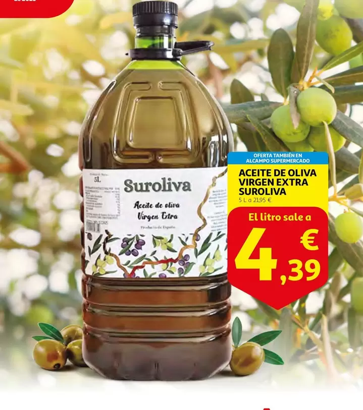 Oferta de Suroliva - Aceite De Oliva Virgen Extra por 4,39€ en Alcampo