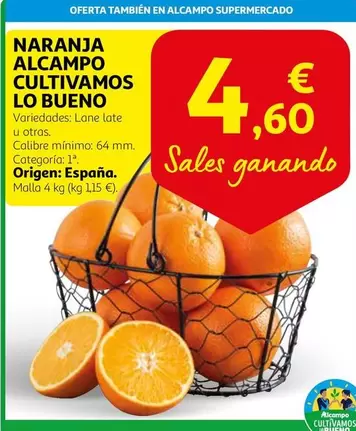 Oferta de Alcampo - Naranja Cultivamos Lo Bueno por 4,6€ en Alcampo
