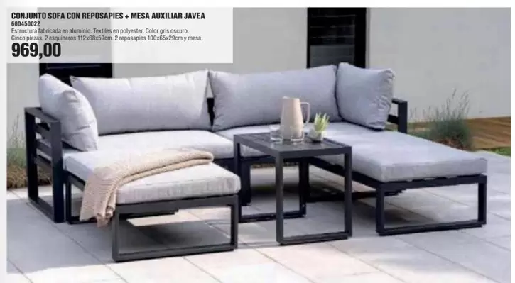 Oferta de Coquinto Sofa Con Represmpe + Mesa Auxiliar Javea por 969€ en Coinfer