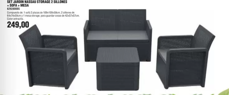 Oferta de Antracita - Se Laguiu D'assais Storage 2 Sillones por 249€ en Coinfer