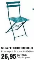 Oferta de Silla Plegable Cordelia por 26,95€ en Coinfer