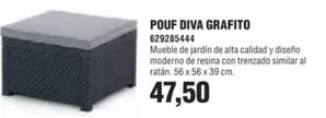 Oferta de Pouf Diva Grafito por 47,5€ en Coinfer