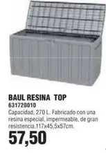 Oferta de Top Baul Resina por 57,5€ en Coinfer