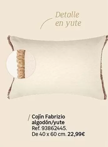 Oferta de Cojín Fabrizio Algodon/Yute por 22,99€ en Leroy Merlin