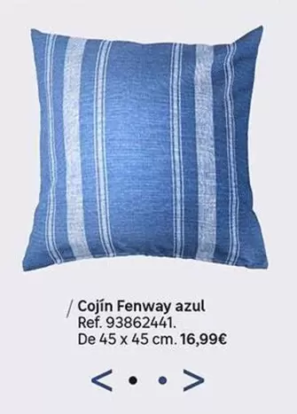 Oferta de Cojín Fenway Azul por 16,99€ en Leroy Merlin