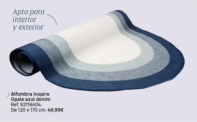 Oferta de Alfombra Inspire Opale Azul Denim por 49,99€ en Leroy Merlin