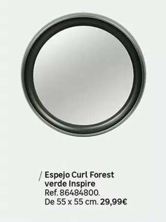 Oferta de Espejo Curl Forest Verde Inspire por 29,99€ en Leroy Merlin