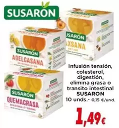 Oferta de Susarón - Infusión Tensión, Colesterol, Digestion, Elimina Grasa O Transito Intestinal por 1,49€ en Supermercados Piedra