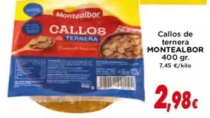 Oferta de Montealbor - Callos De Ternera por 2,98€ en Supermercados Piedra