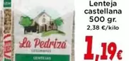 Oferta de La Pedriza - Lenteja Castellana por 1,19€ en Supermercados Piedra