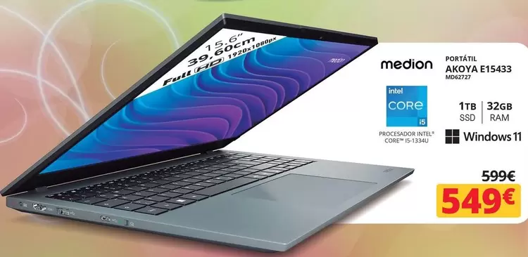 Oferta de Medion - AKOYA E15433 por 549€ en Dynos Informática