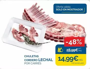 Oferta de Solo - Chuletas Cordero Lechal por 14,99€ en Supermercados La Despensa
