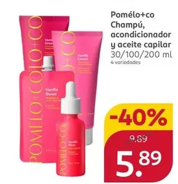 Oferta de Pomélo+Co Champú, Acondicionador Y Aceite Capilar por 5,89€ en Rossmann