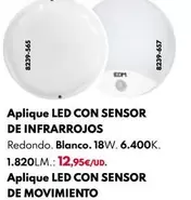 Oferta de Aplique Led Con Sensor De Infrarrojos/Aplique Led Con Sensor De Movimiento por 12,95€ en BricoCentro