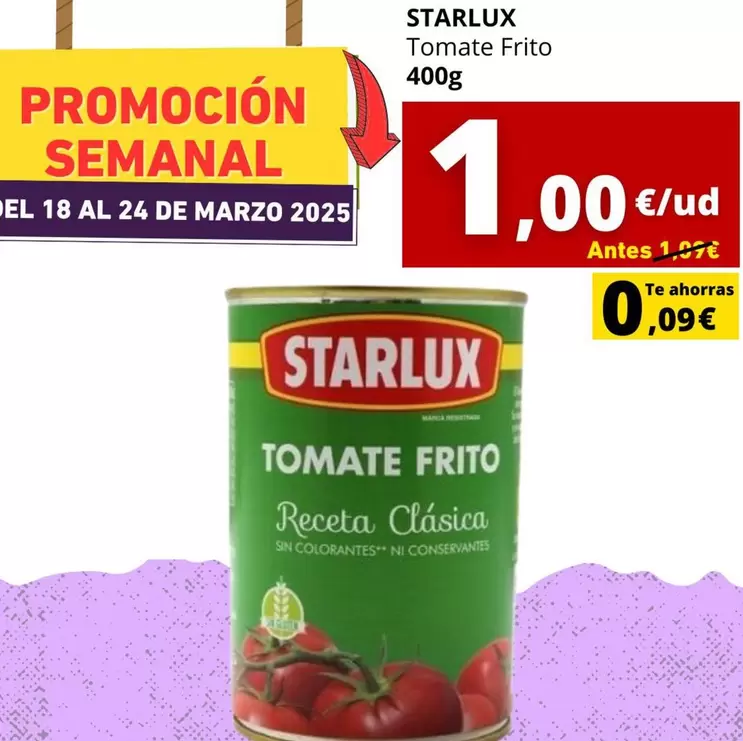 Oferta de Starlux - Tomate Frito en Supermercados Tu Alteza