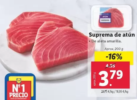 Oferta de Suprema De Atun por 3,79€ en Lidl