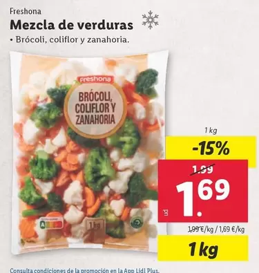 Oferta de Freshona - Mezcla De Verduras por 1,69€ en Lidl
