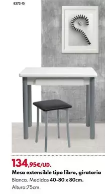 Oferta de Mesa Extensible Tipo Libro, Giratoria por 134,95€ en BricoCentro