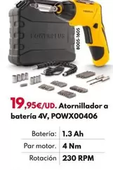 Oferta de Atornillador A Batería 4V, POWX00406 por 19,95€ en BricoCentro