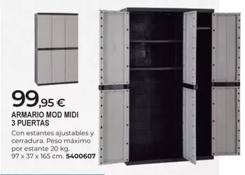 Oferta de Armario Mod Midi 3 Puertas por 99,95€ en BigMat