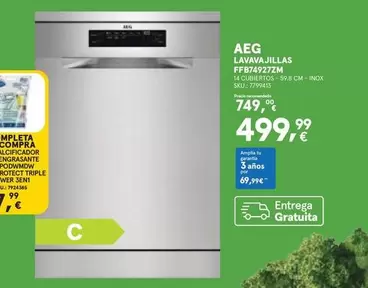 Oferta de AEG - Lavavajillas Ffbv49272m por 499,99€ en Worten