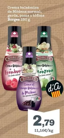 Oferta de Borges - Crema Balsamico De Modena Normal por 2,79€ en Sorli
