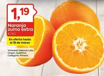 Oferta de Valencia - Naranja Zumo Extra por 1,19€ en Suma Supermercados
