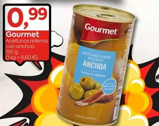 Oferta de Gourmet - Aceitunas Rellenas Con Anchoa por 0,99€ en Suma Supermercados