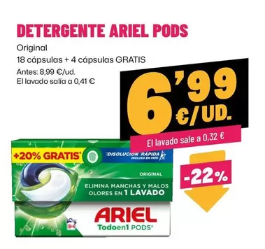 Oferta de Ariel - Detergente Pods por 6,99€ en Ahorramas