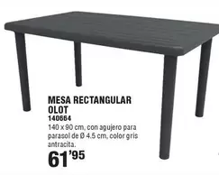 Oferta de Mesa Rectangular Olot por 61,95€ en Ferrcash