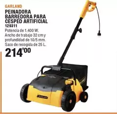 Oferta de Garland - Peinadora Barredora Para Cesped Artificial por 214€ en Ferrcash