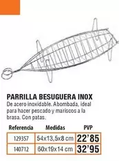 Oferta de Parrilla Besuguera Inox por 22,85€ en Ferrcash