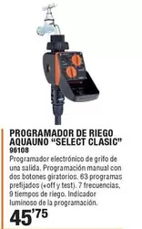 Oferta de Programador De Riego Aquauno/ Select Clasic por 45,75€ en Ferrcash