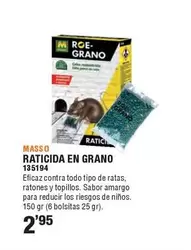 Oferta de Massó - Raticida En Grano por 2,95€ en Ferrcash