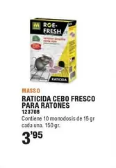 Oferta de Massó - Raticida Cebo Fresco Para Ratones por 3,95€ en Ferrcash