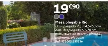 Oferta de Rio - Mesa Plegable por 19,9€ en GiFi