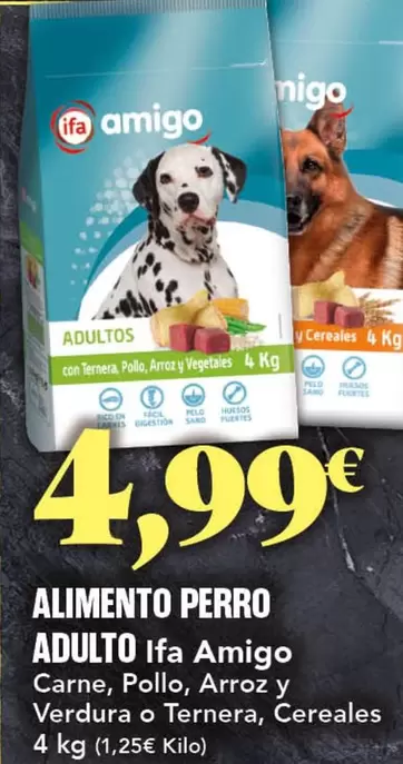 Oferta de Amigo - Alimento Perro por 4,99€ en Gadis
