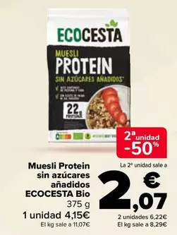Oferta de Ecocesta - Muesli Protein Sin Azucares Anadidos  Bio en Carrefour