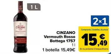 Oferta de Cinzano -  Vermouth Rosso Bottega 1757 en Carrefour