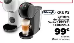 Oferta de DeLonghi - Cafetera  De Capsulas  Genio S Kp2431  O Edg226a por 99€ en Carrefour