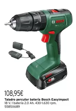 Oferta de Bosch - Taladro Percutor Batería Easyimpact por 108,95€ en Cadena88
