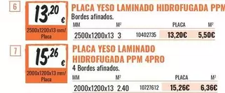 Oferta de Placa Yeso Laminado Hidrofugada por 15,26€ en Obramat