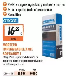 Oferta de Soprema - Impermeabilizante Sopradry F por 16,55€ en Obramat