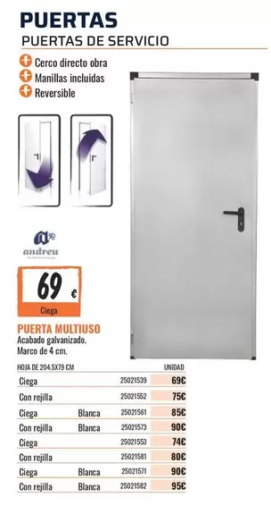 Oferta de Puertas De Servicio por 69€ en Obramat