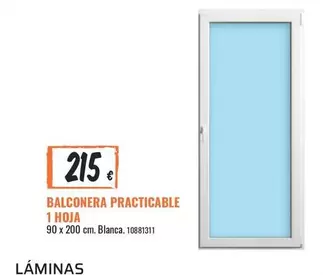 Oferta de Balconera Practicable 1 Hoja por 215€ en Obramat