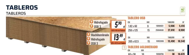 Oferta de Tabletros por 5,9€ en Obramat