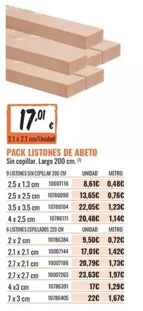 Oferta de Pack Listones De Abeto por 17,01€ en Obramat