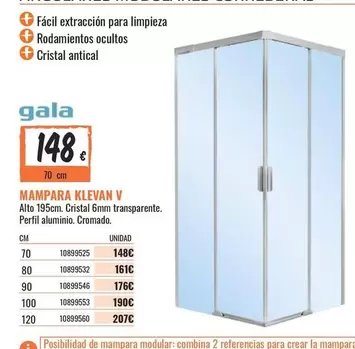 Oferta de Cristal - Mampara Klevan V por 148€ en Obramat