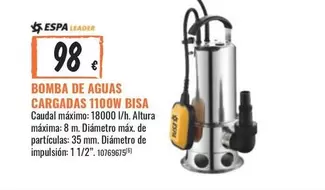 Oferta de Espa - Bomba De Aguas Cargadas 1100W por 98€ en Obramat
