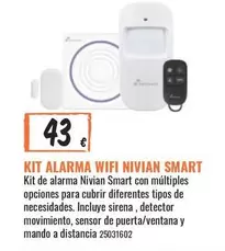 Oferta de Kit Alarma Wifi Nivian Smart por 43€ en Obramat
